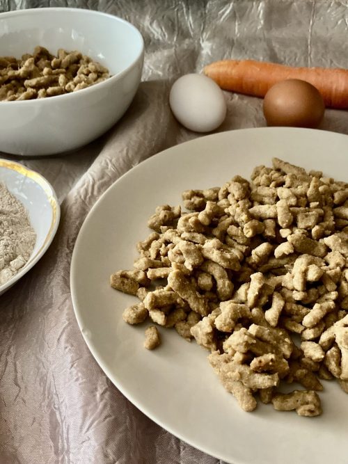 SCD mrkvové halušky s banánovou múkou